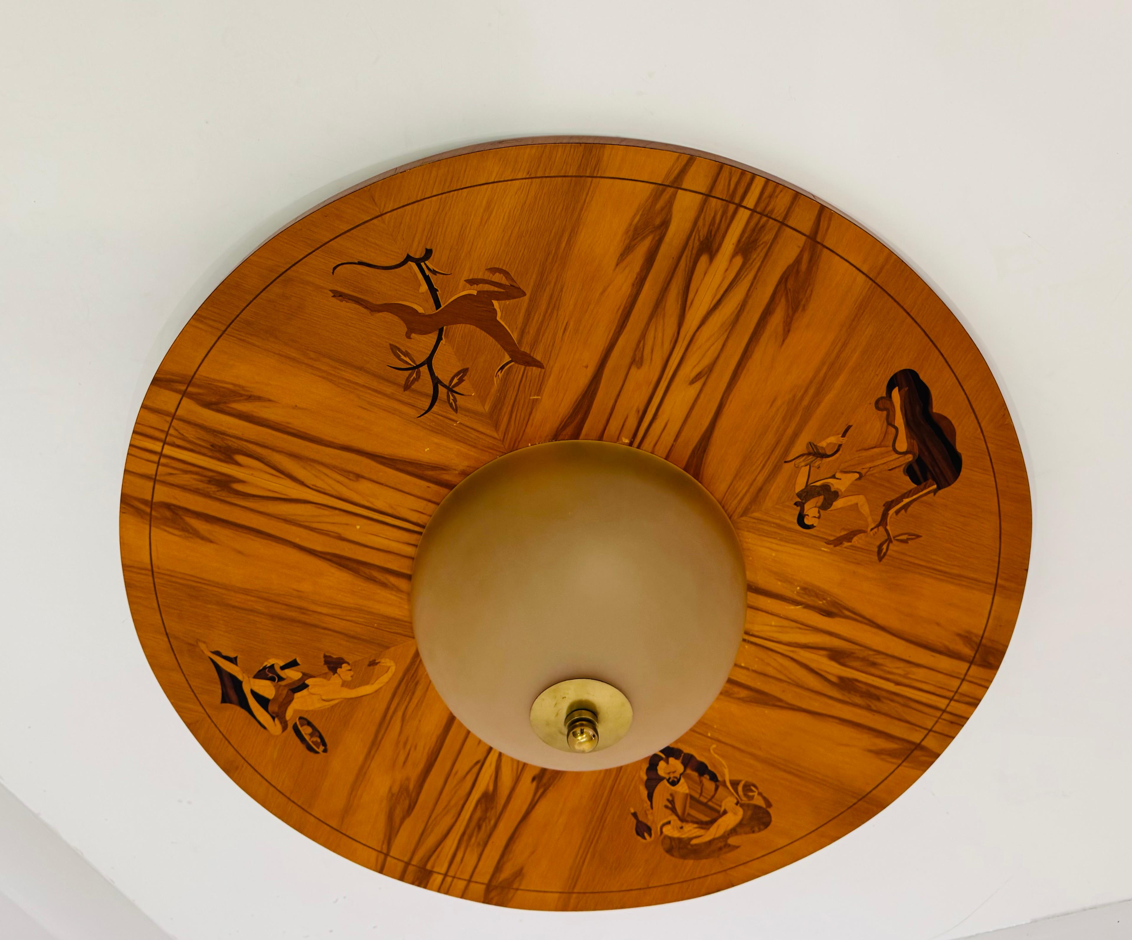 Birger Ekman Mjolby Swedish 1920s Art Deco Flush Ceiling Light For Sale 8