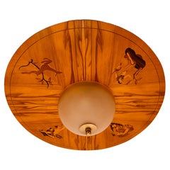 Birger Ekman Mjolby Swedish 1920s Art Deco Flush Ceiling Light