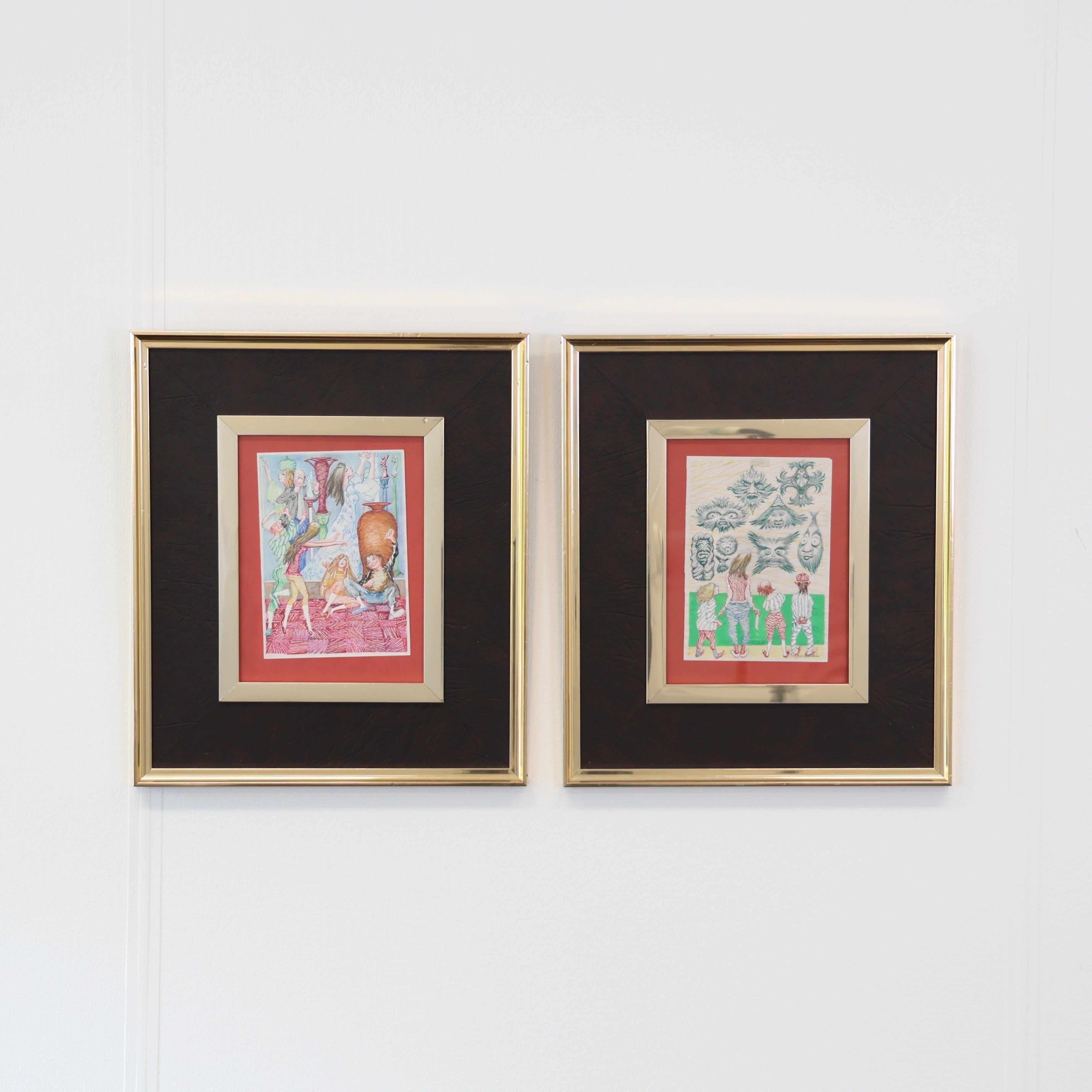 Birger Ekman Surrealistische Aquarellmalerei, 1940er Jahre, Schweden im Angebot 8