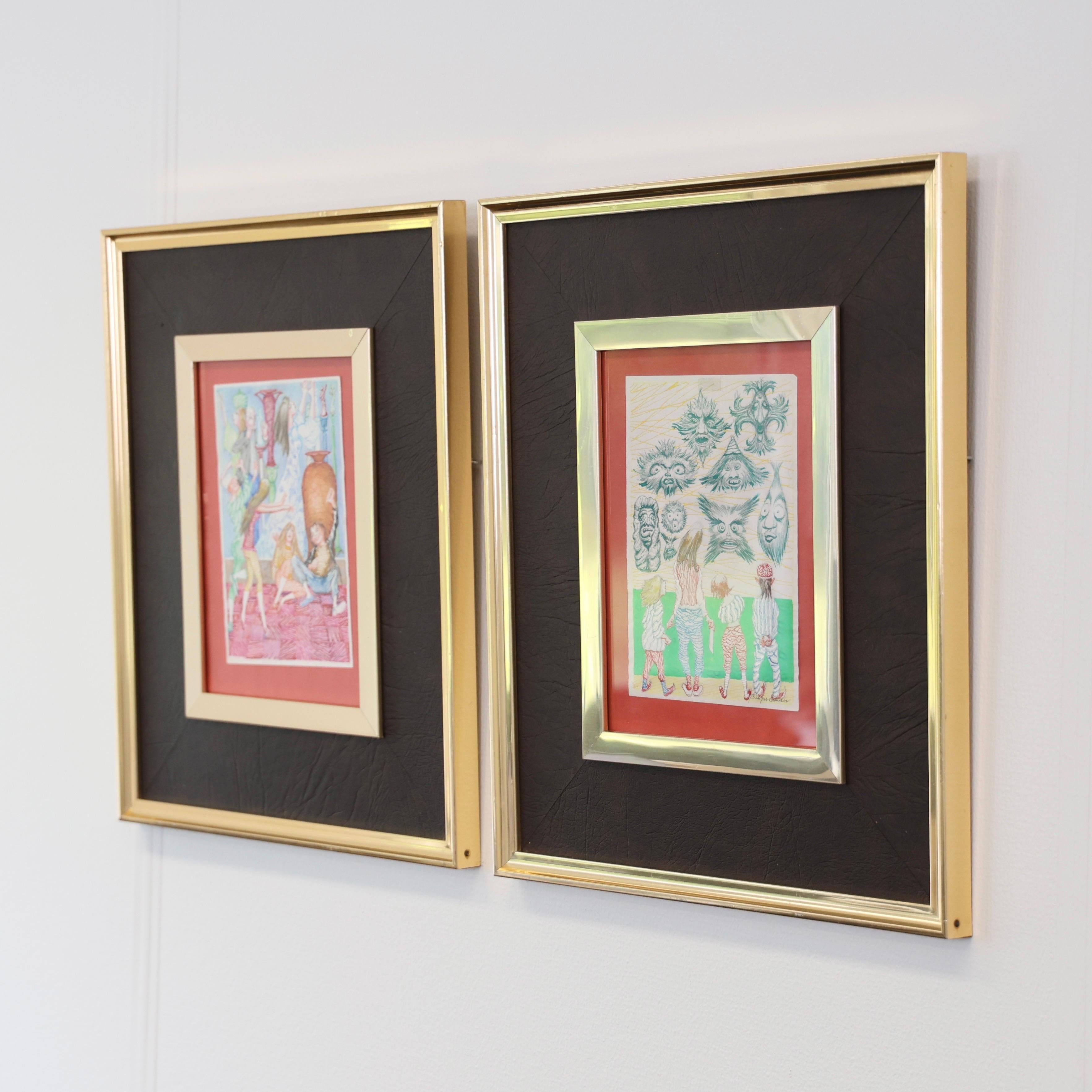 Birger Ekman Surrealistische Aquarellmalerei, 1940er Jahre, Schweden (Schwedisch) im Angebot