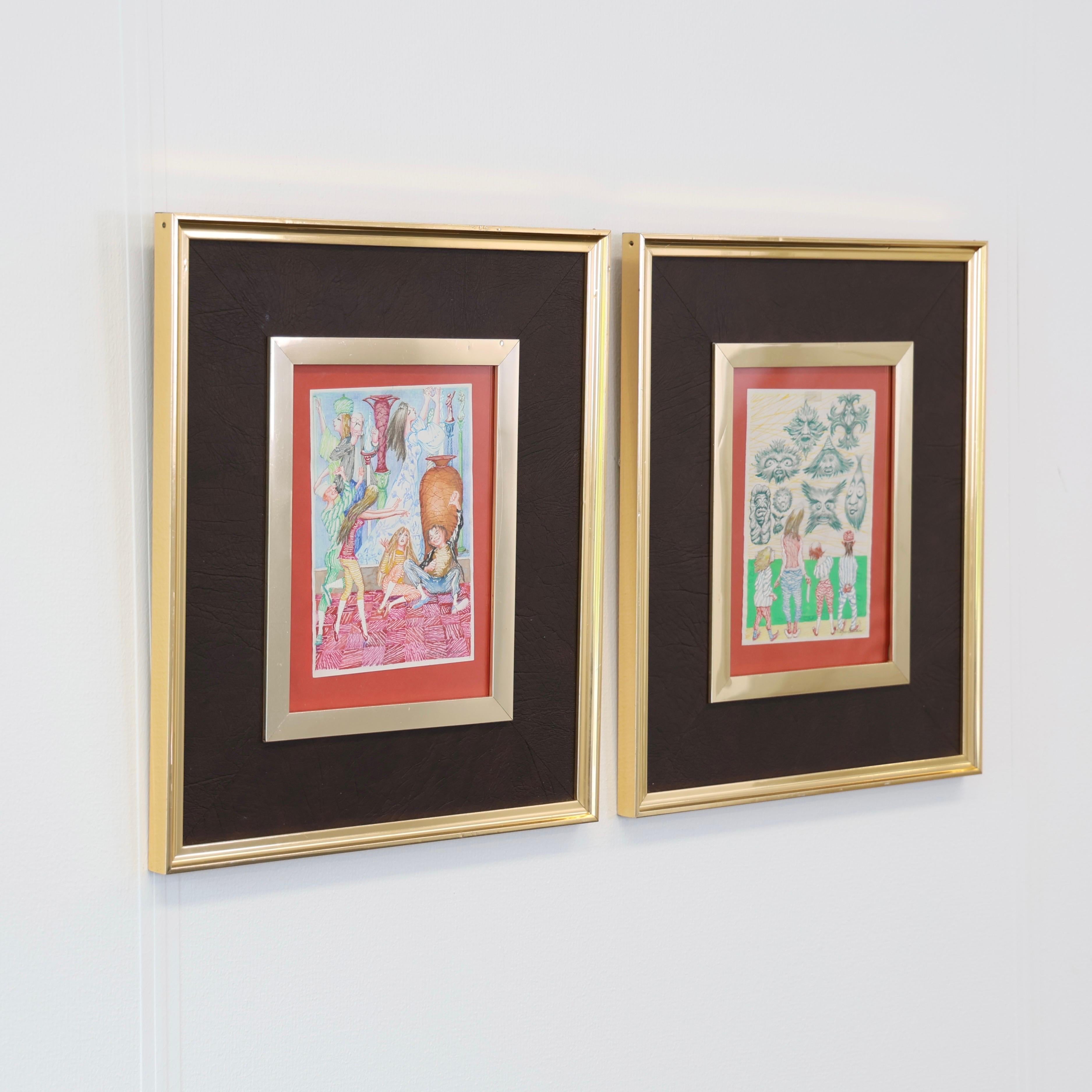 Birger Ekman Surrealistische Aquarellmalerei, 1940er Jahre, Schweden im Zustand „Gut“ im Angebot in Værløse, DK