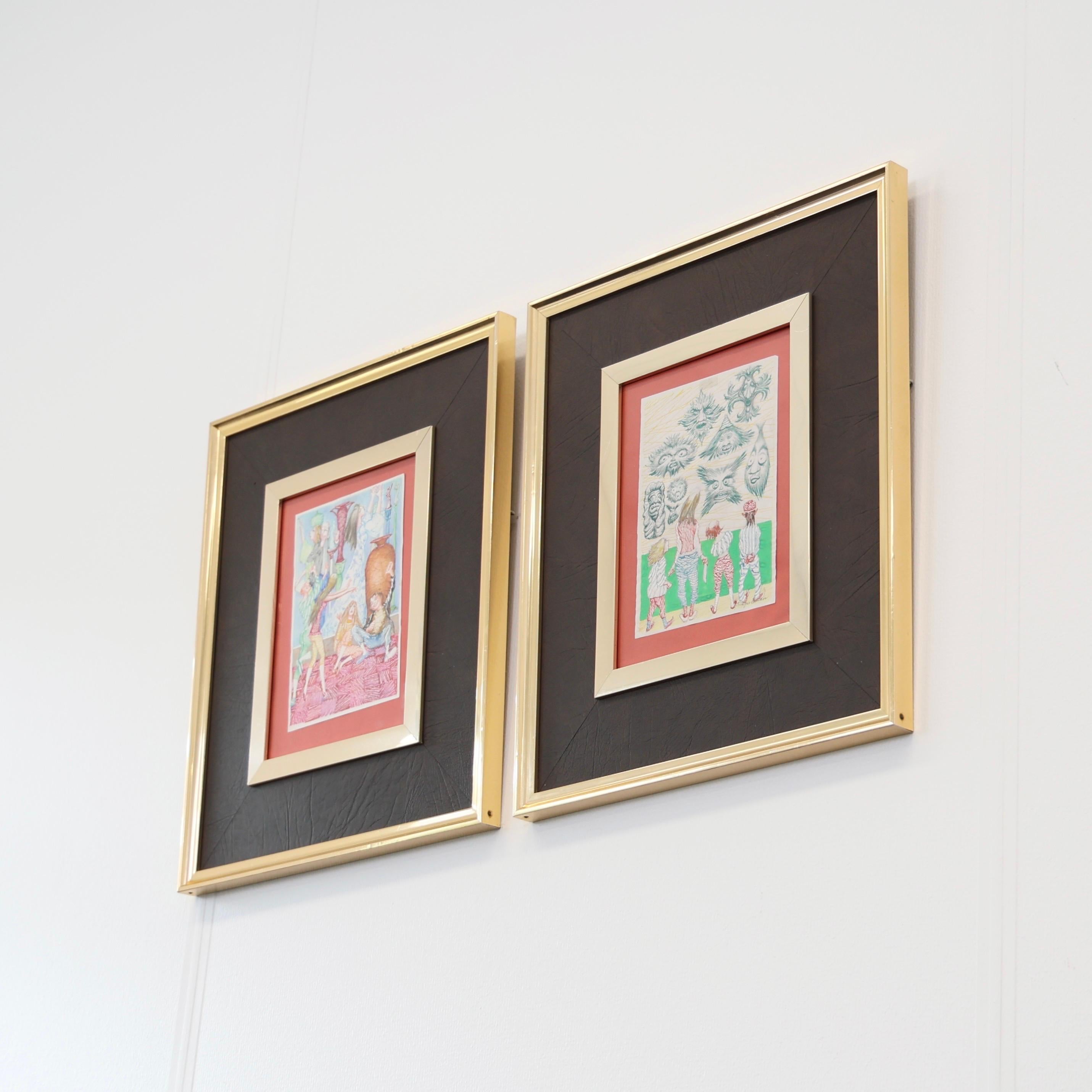Birger Ekman Surrealistische Aquarellmalerei, 1940er Jahre, Schweden (Mitte des 20. Jahrhunderts) im Angebot