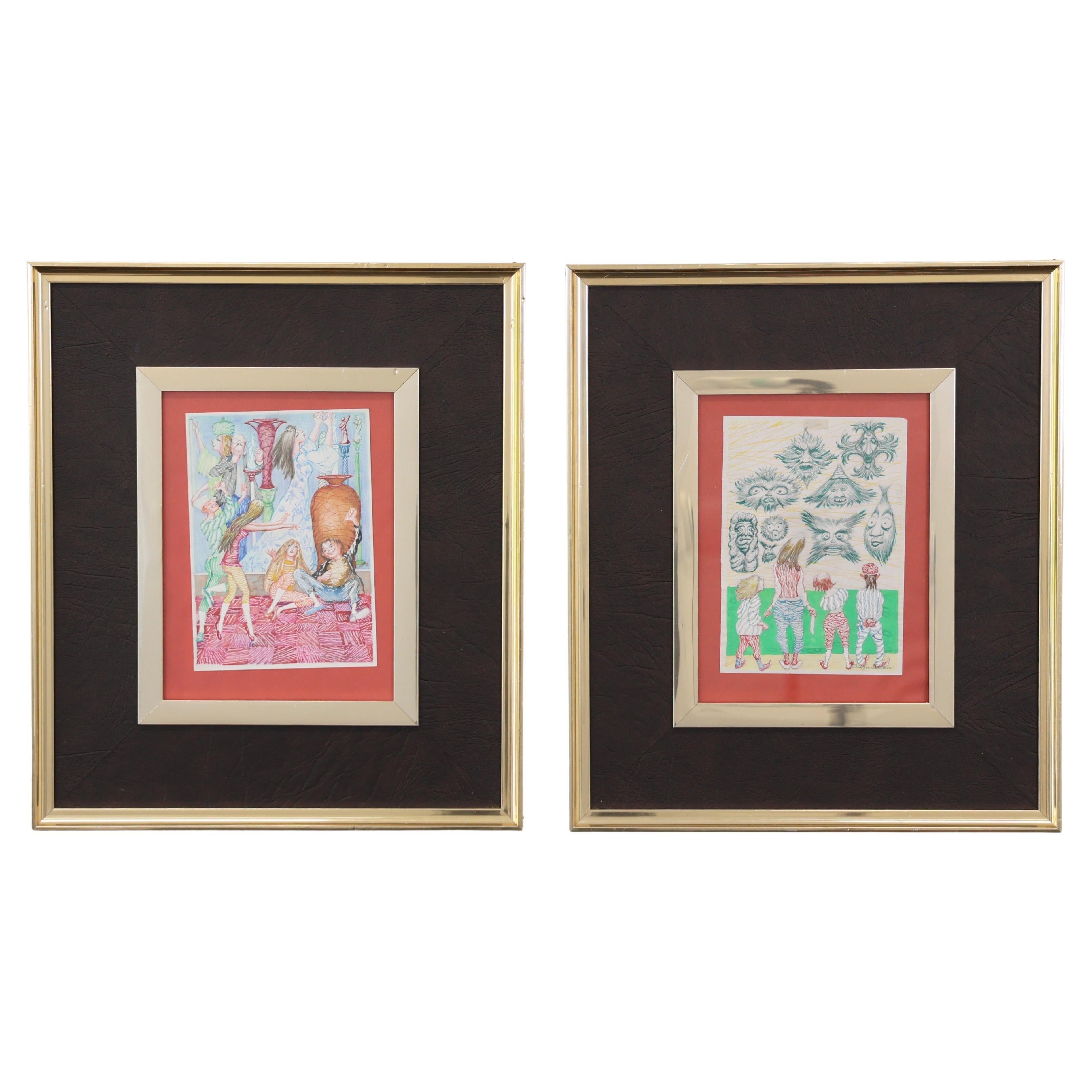 Birger Ekman Aquarelles surréalistes, années 1940, Suède