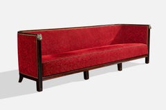 Birger Hahl, Sofa, Birch, Fabric, Metal, Finland, 1920s