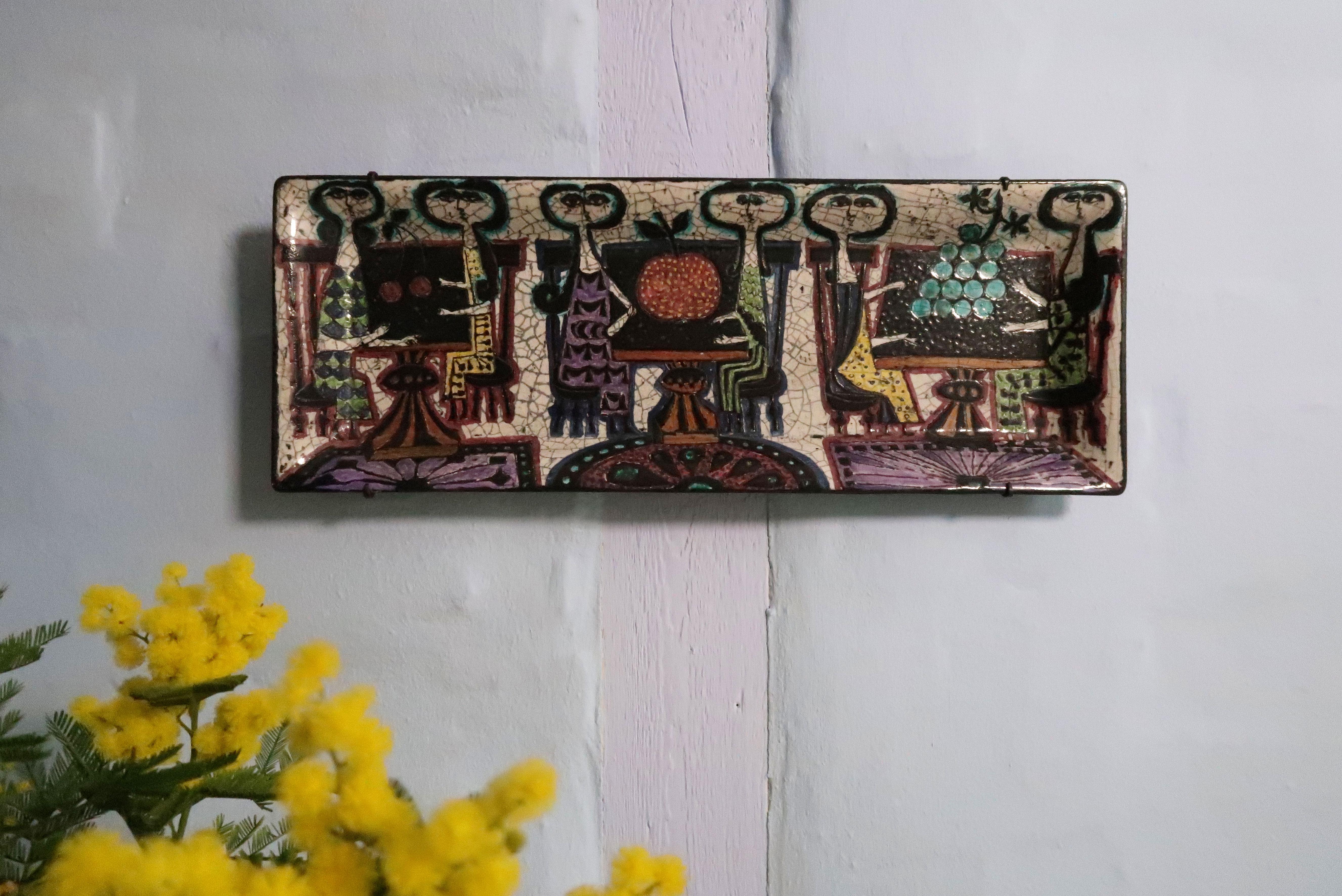 Birger Kaipiainen Decorated Ceramic Hanging Platter for Rörstrand, 1950s 2