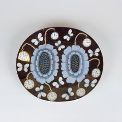 Birger Kaipiainen "Duetto" Decorative Dish in Black & Gold Beads, Arabia 1980s