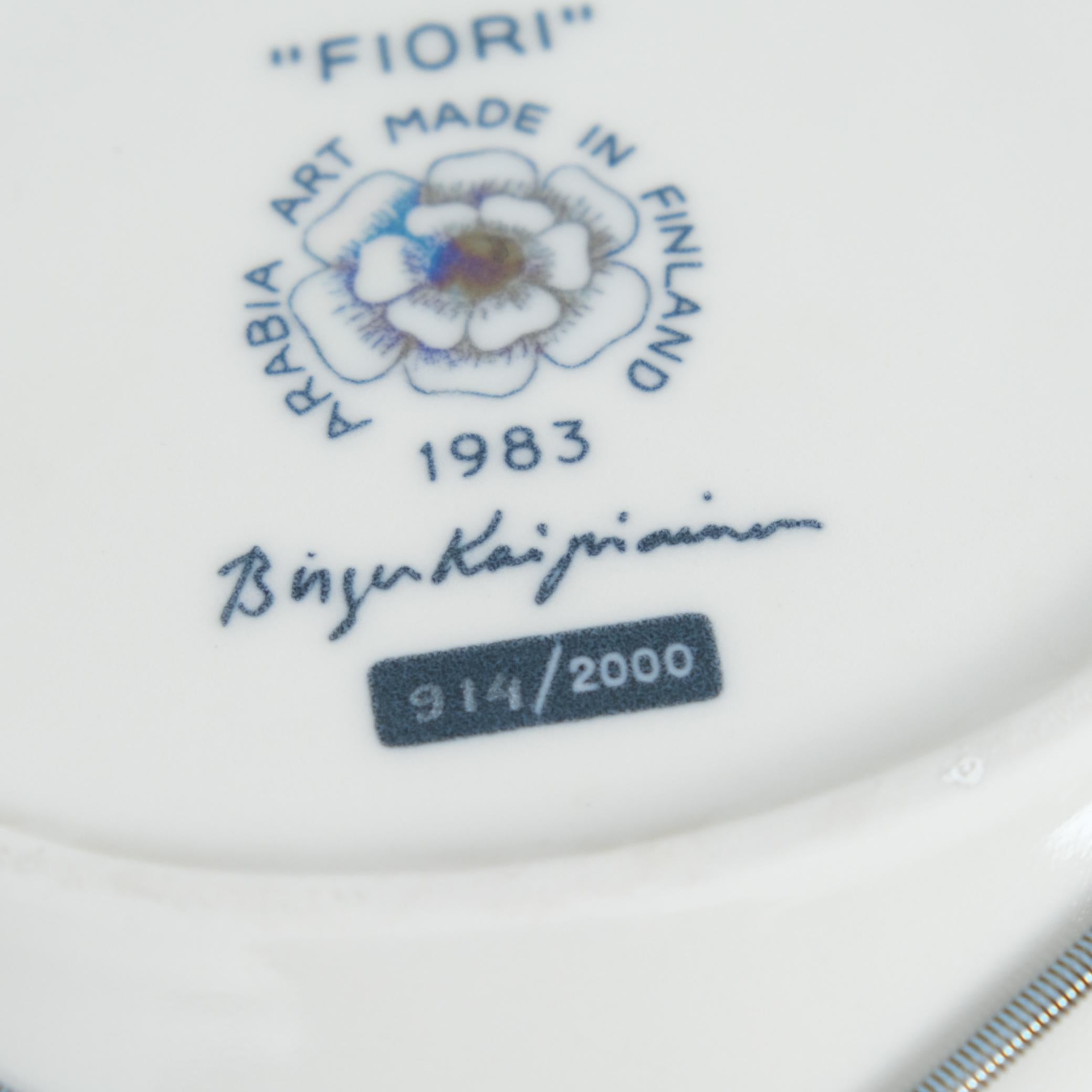Birger Kaipiainen Vaisselle décorative numérotée Fiori & Rose, Arabie 1980 en vente 6