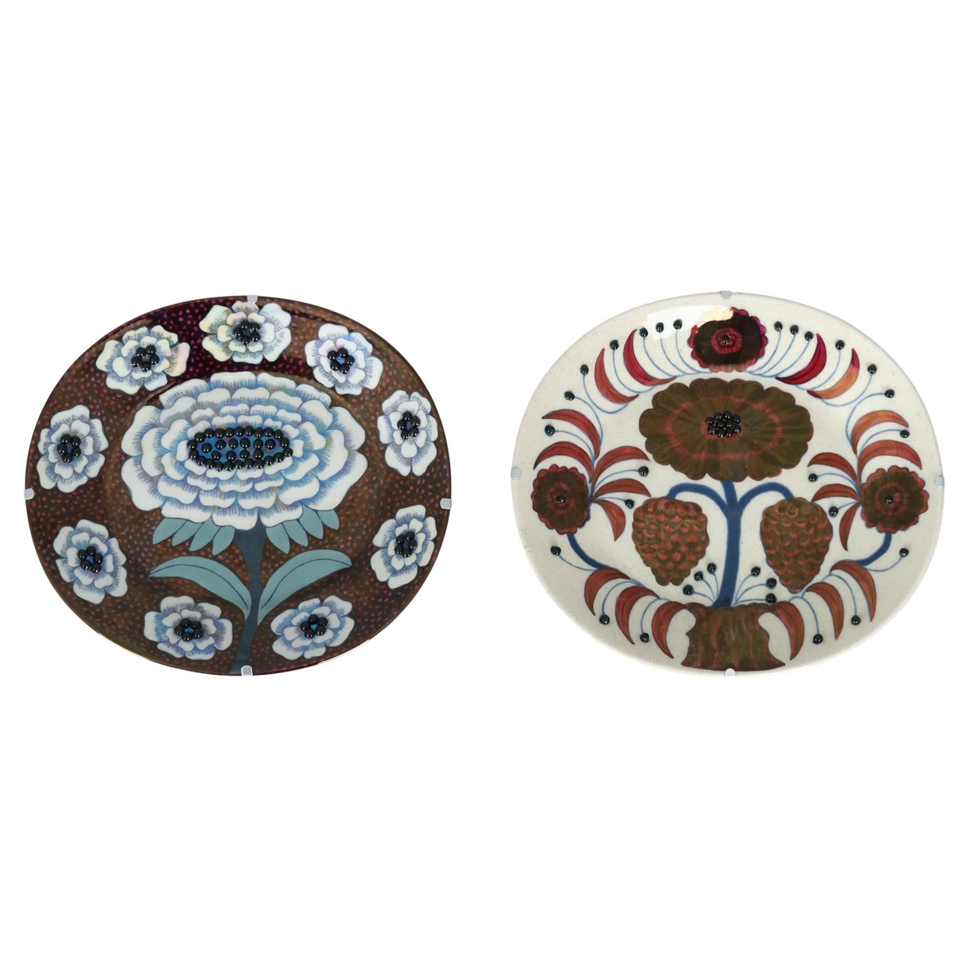 Birger Kaipiainen Platos decorativos numerados Fiori & Rose, Arabia Años 80