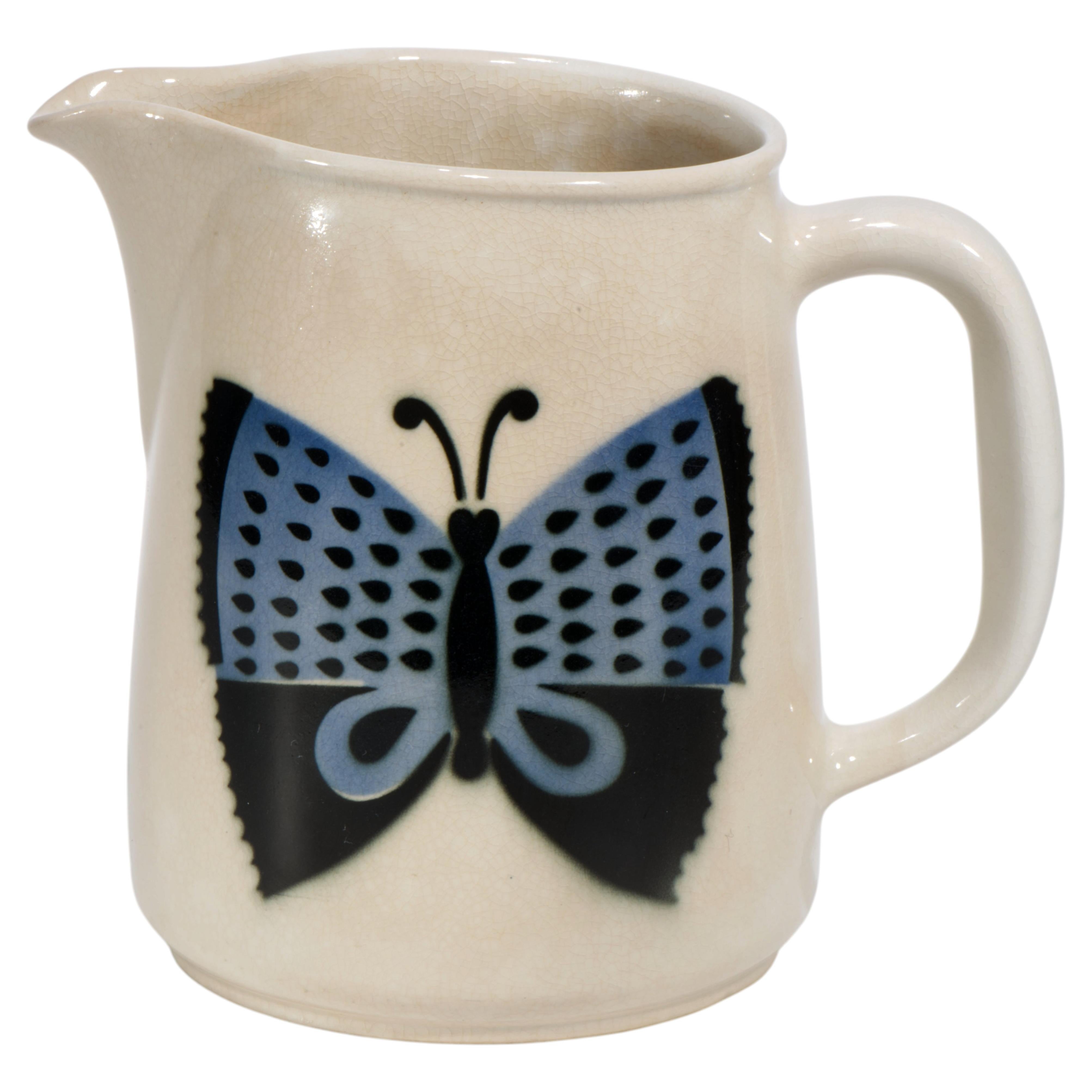 Birger Kaipiainen for Arabia Finland Perho Pitcher Butterfly 1960s For Sale