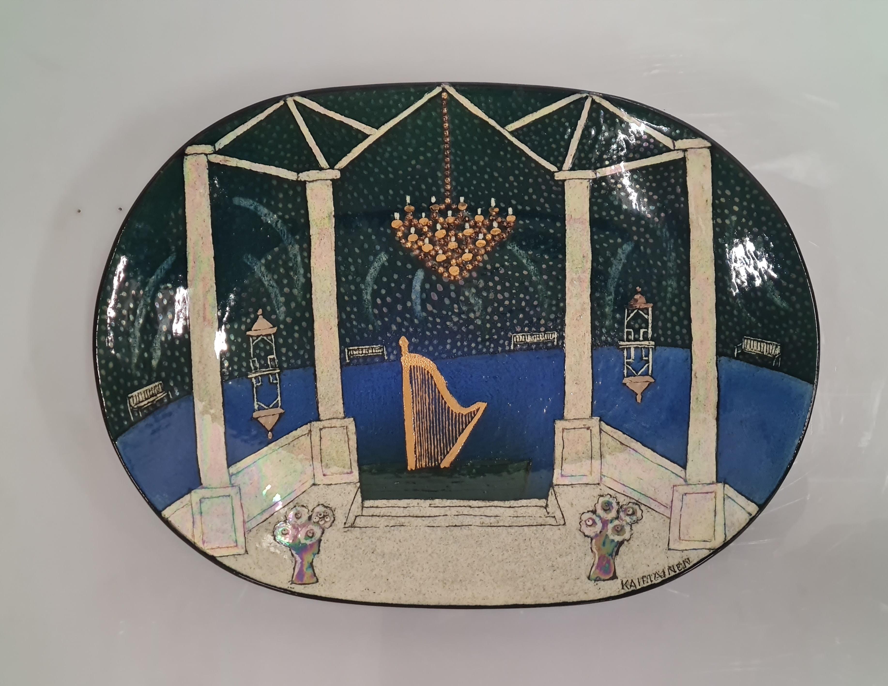 Birger Kaipiainen Large Decorative Ceramic Dish, Arabia For Sale 6