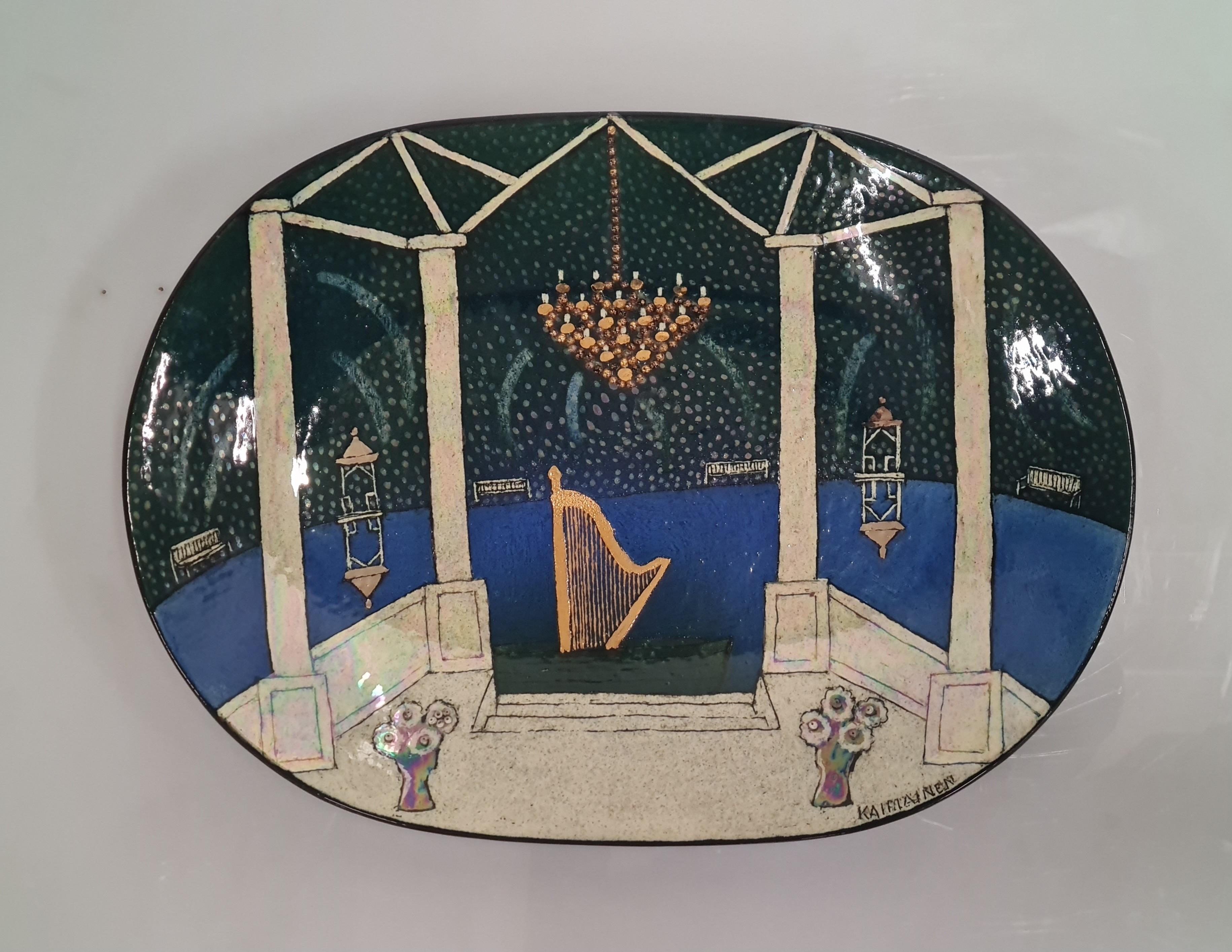 Birger Kaipiainen Large Decorative Ceramic Dish, Arabia For Sale 7