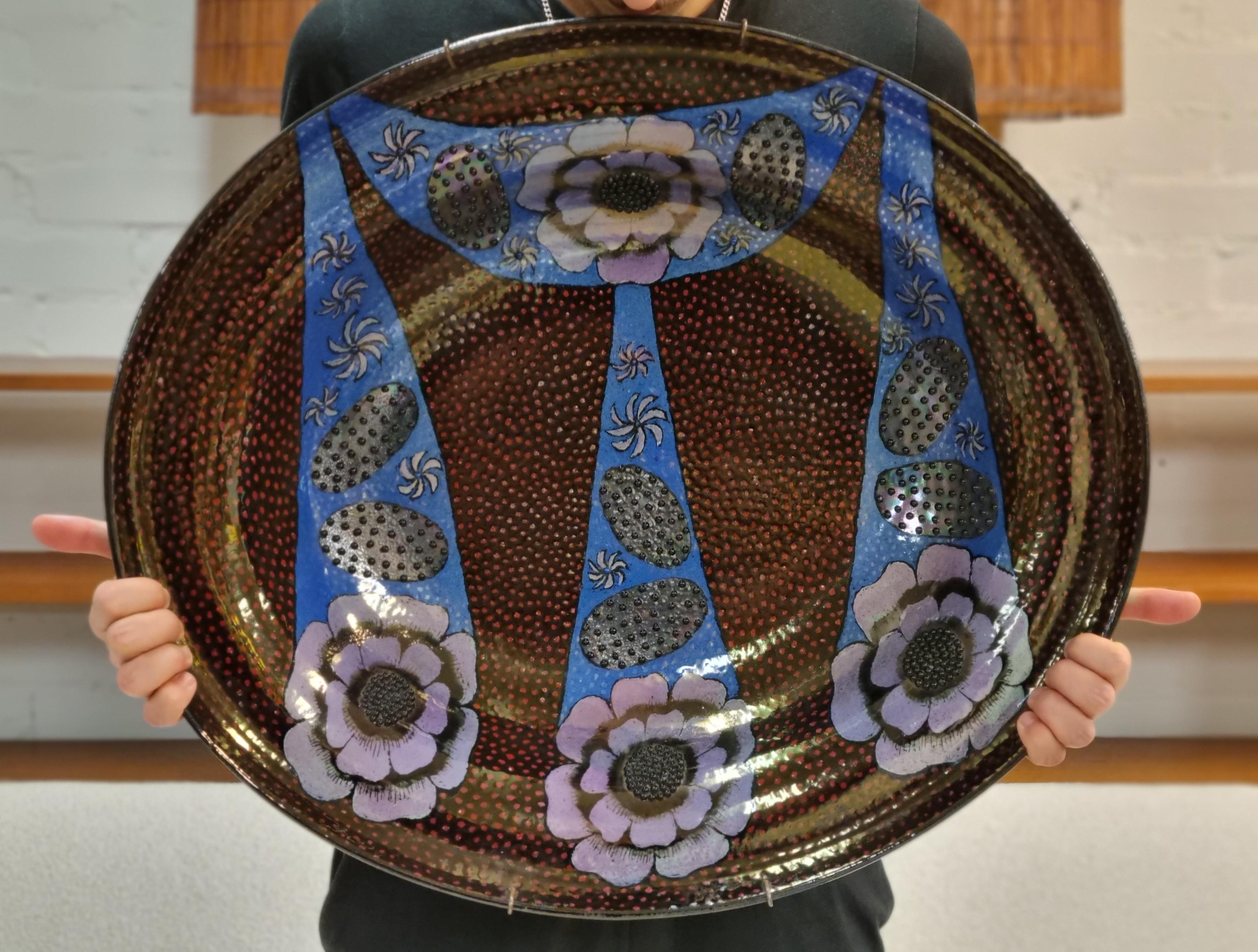 Birger Kaipiainen, Large Decorative Ceramic Plate, Arabia For Sale 6