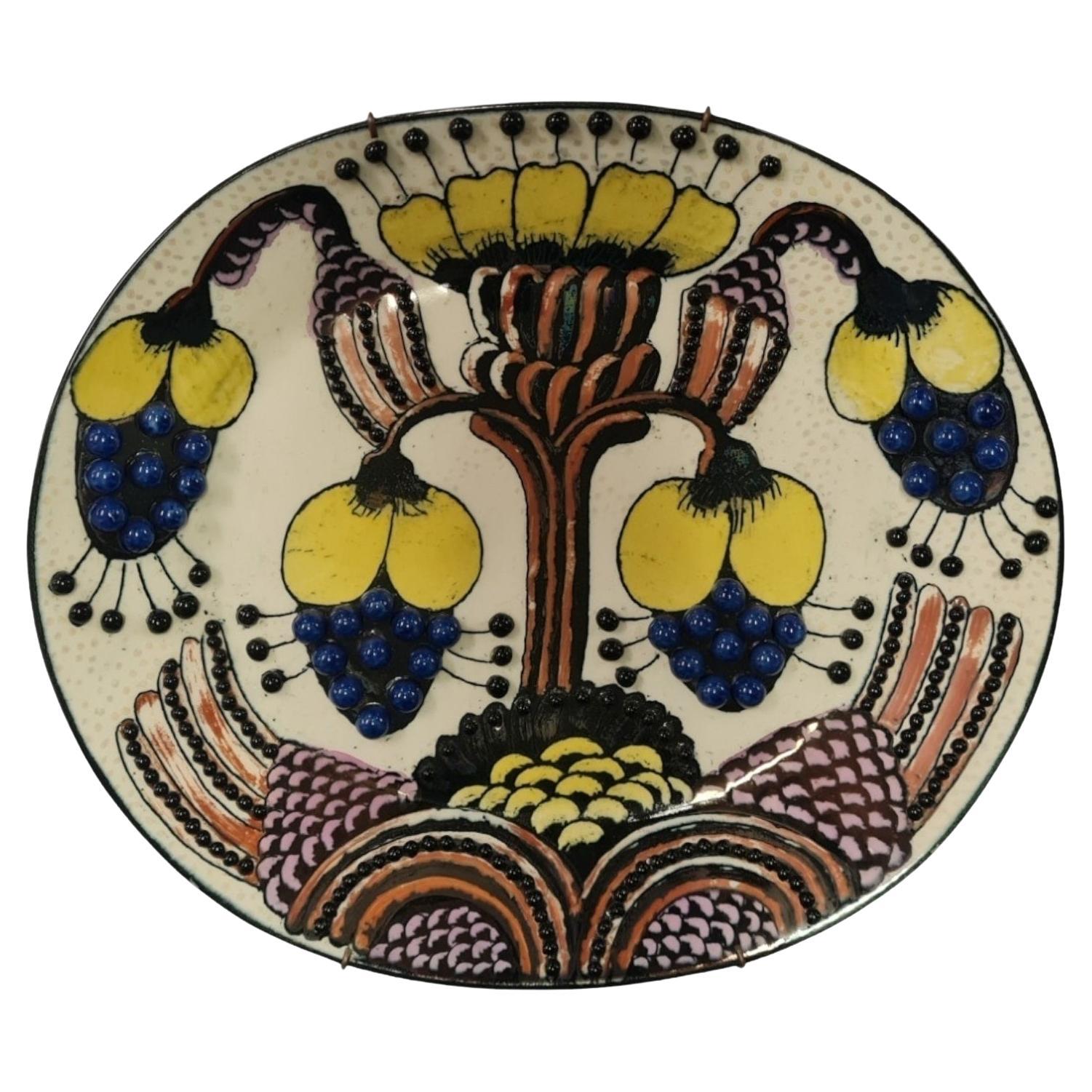 Birger Kaipiainen Unique Decorative Dish, Arabia For Sale