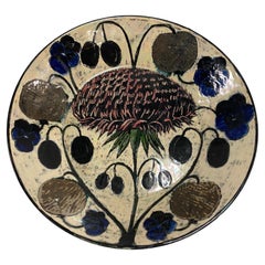 Plato decorativo único Birger Kaipiainen, con flores y frutas, Arabia Años 70