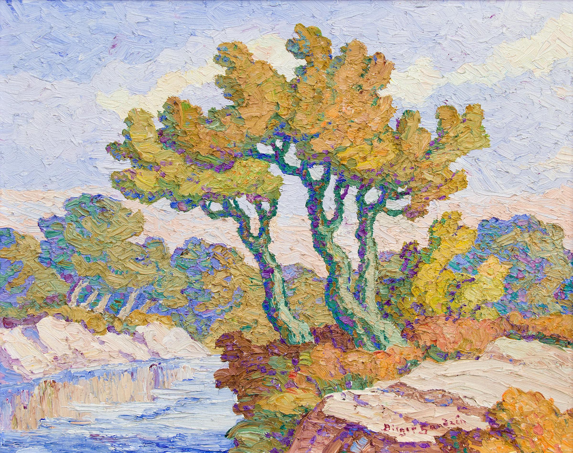 Birger Sandzen Landscape Painting - Kansas Landscape (Autumn Landscape, Smoky Hill River, Lindsborg, Kansas) 