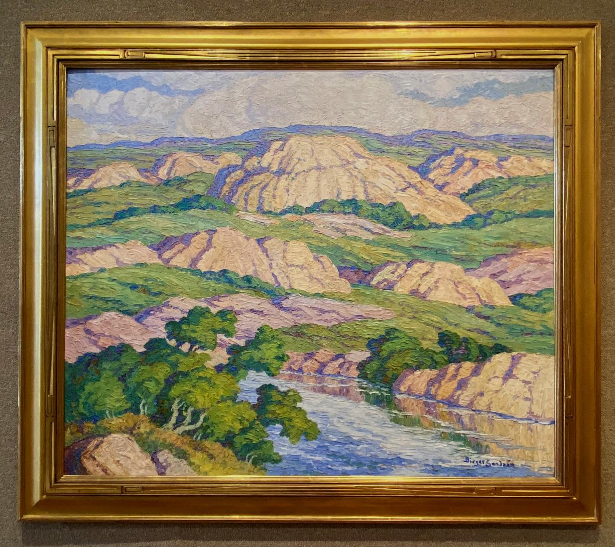 Birger Sandzen Landscape Painting – ""ROLLING HILLS""  LARGES KLEID 40"" x 48"" ORIGINALLY FROM HIS DAUGHTERS COLLECTION