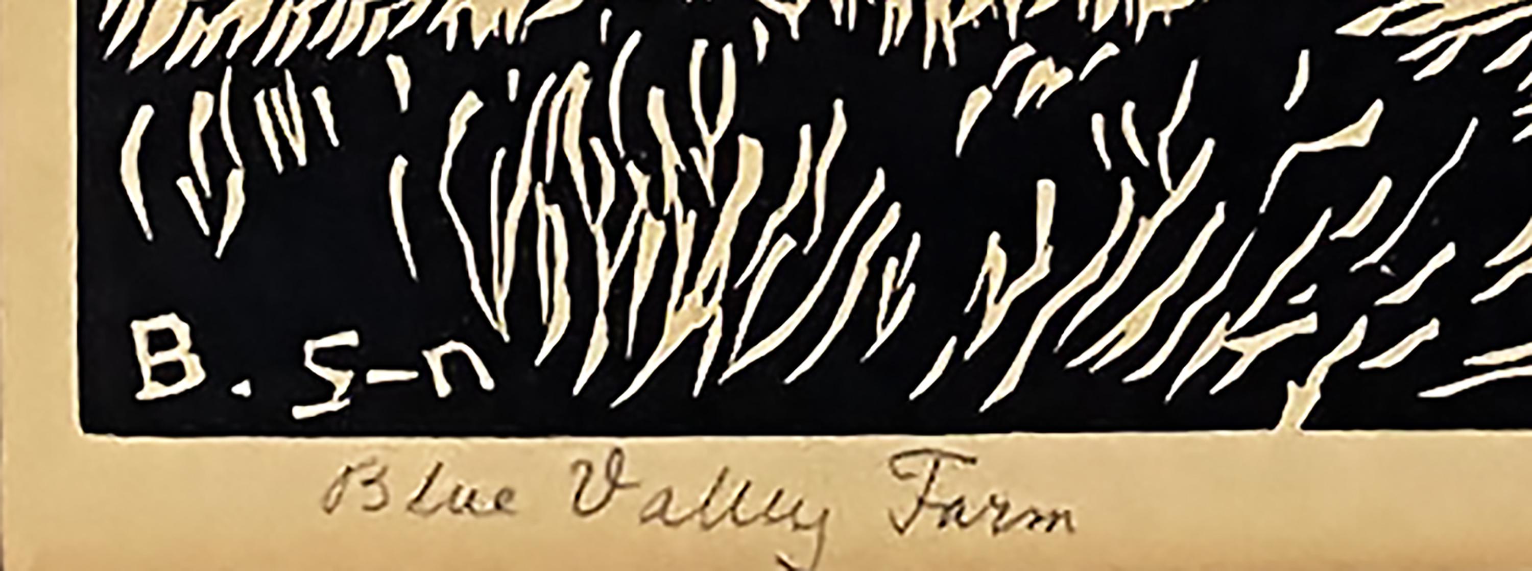Blue Valley Farm - Black Print by Birger Sandzen
