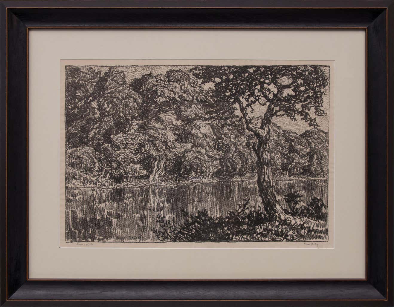 Birger Sandzen - River Motif, Edition of 50, 1918 Black and White ...