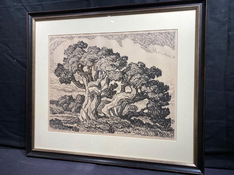 Three Cedars - American Impressionist Print by Birger Sandzen