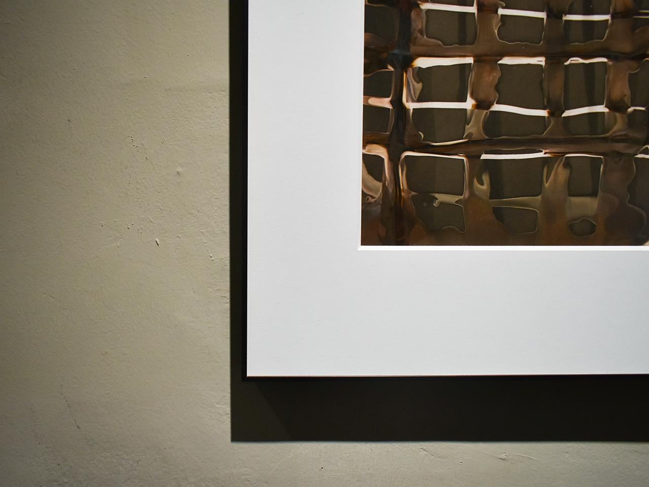 Grid. No 11 (Contemporary Framed Abstract Grid in Black & Coffee) For Sale 1