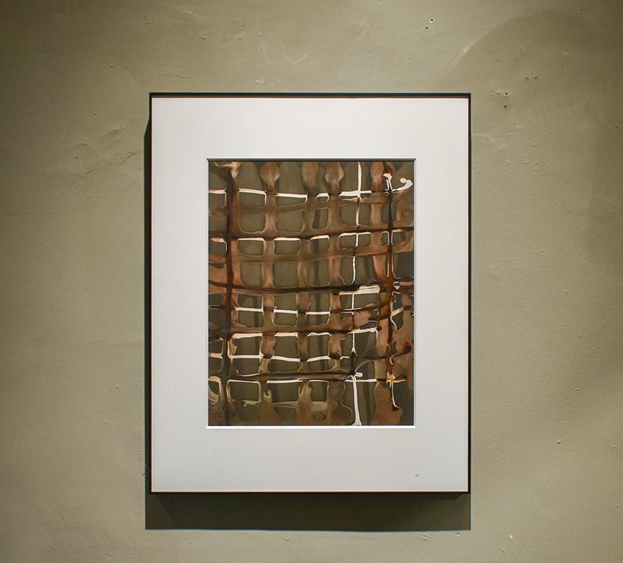Grid. No 11 (Contemporary Framed Abstract Grid in Black & Coffee) For Sale 3