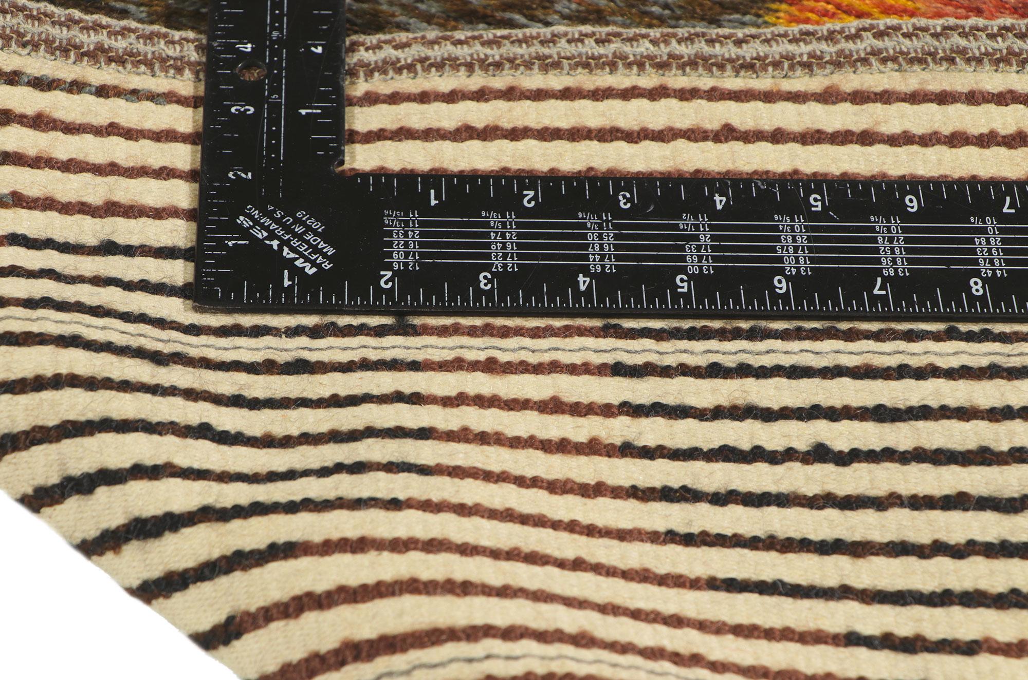 Suédois Birgitta Salenius - Tapis Rya suédois vintage pour Nordiska Ryor, Sienne en vente