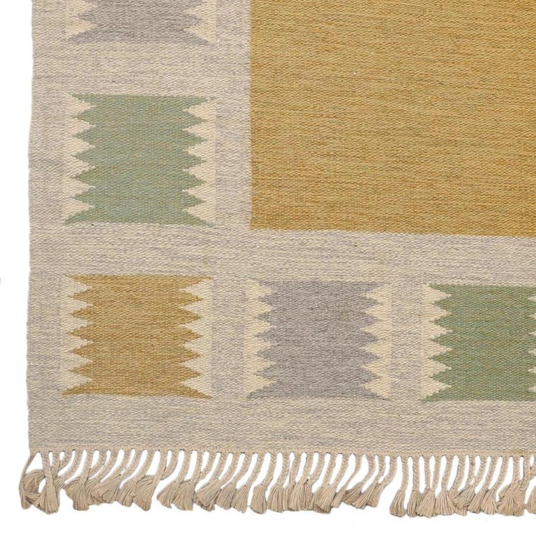 Birgitta Södergren Large Midcentury Swedish flatweave rug, Hand Woven Wool, 1950 In Good Condition In Amsterdam, NL