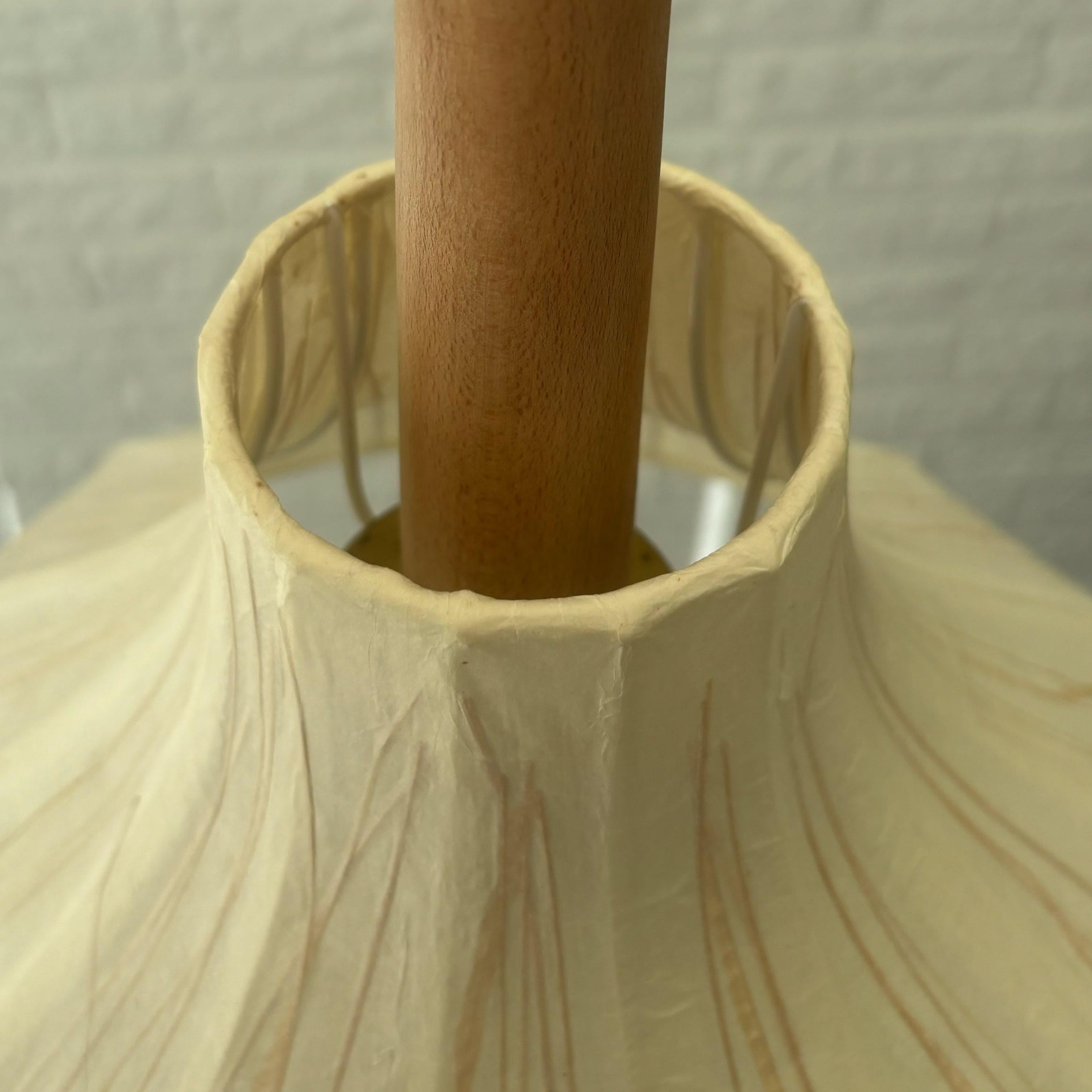 Birgitta Sorbon Malmsten pendant lamp Kjolen, parchment & oak, Sweden, 1950s For Sale 3