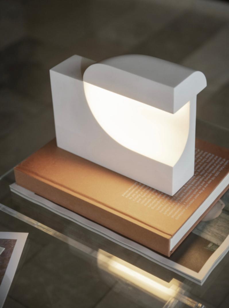 Acrylic Birgitte Due Madsen and Jonas Trampedach Moby 1 Khaki Table Lamp For Karakter For Sale