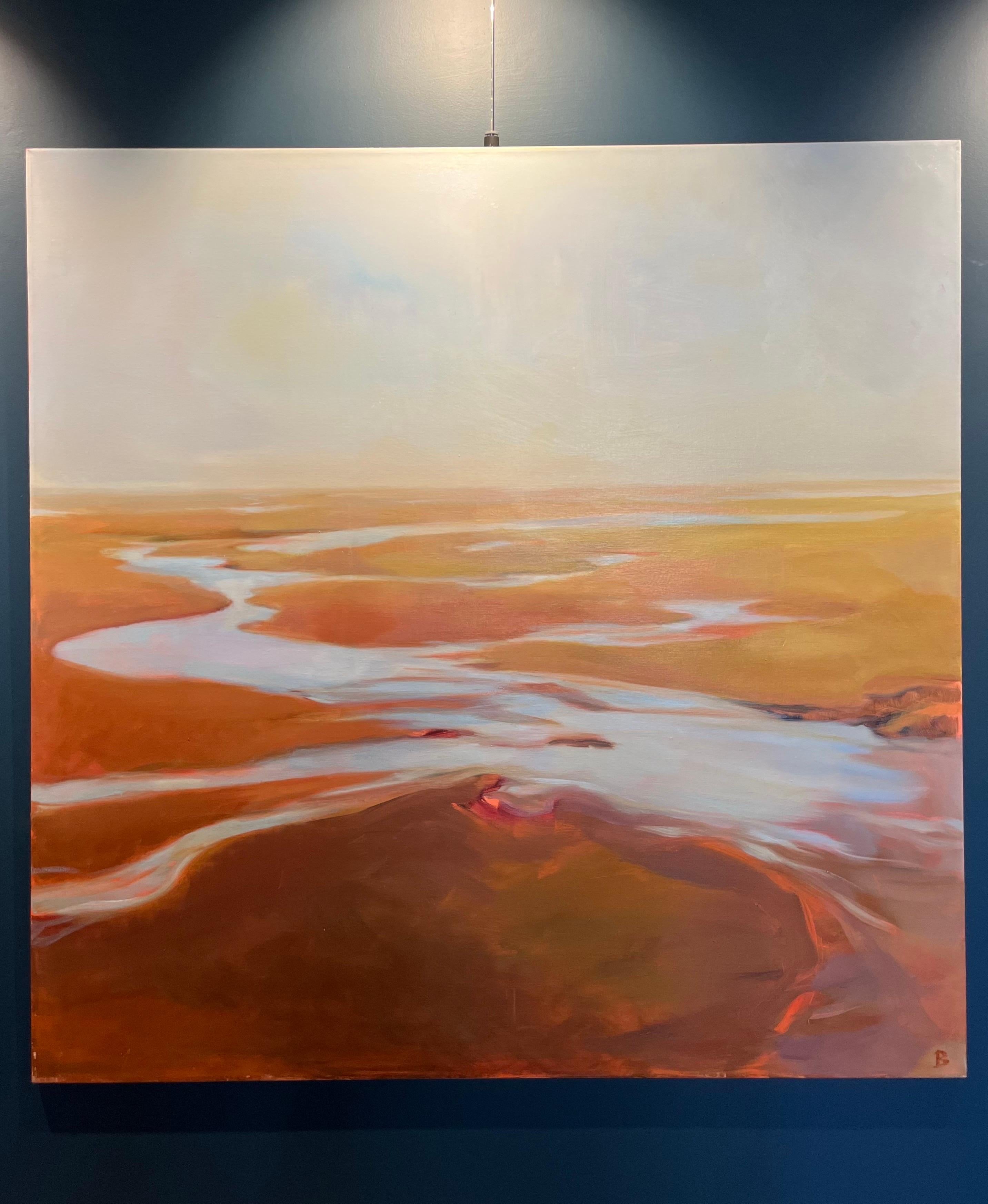 „ Mare di Wadden II“ Paese Bassi  Olio su tela cm. 140 x 140 , 2021, Olio  – Painting von Birgitte Likke Madsen