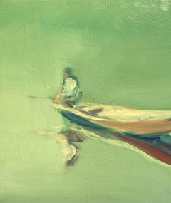 "barca in un mare tranquillo "   olio cm. 50 x 40 2016