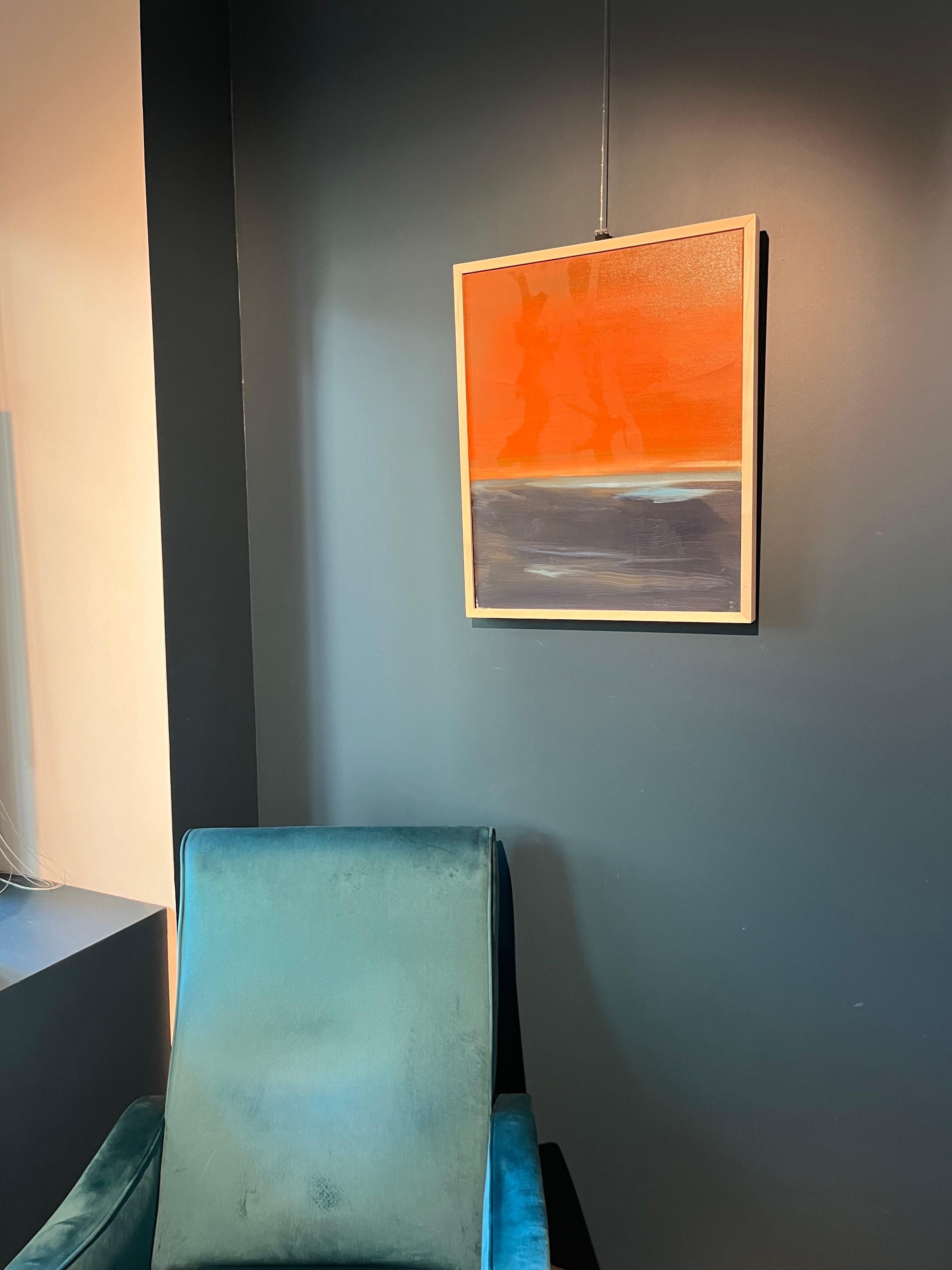 „Paesaggio arancione e blu“ cm. 45 x 55  2022 im Angebot 1