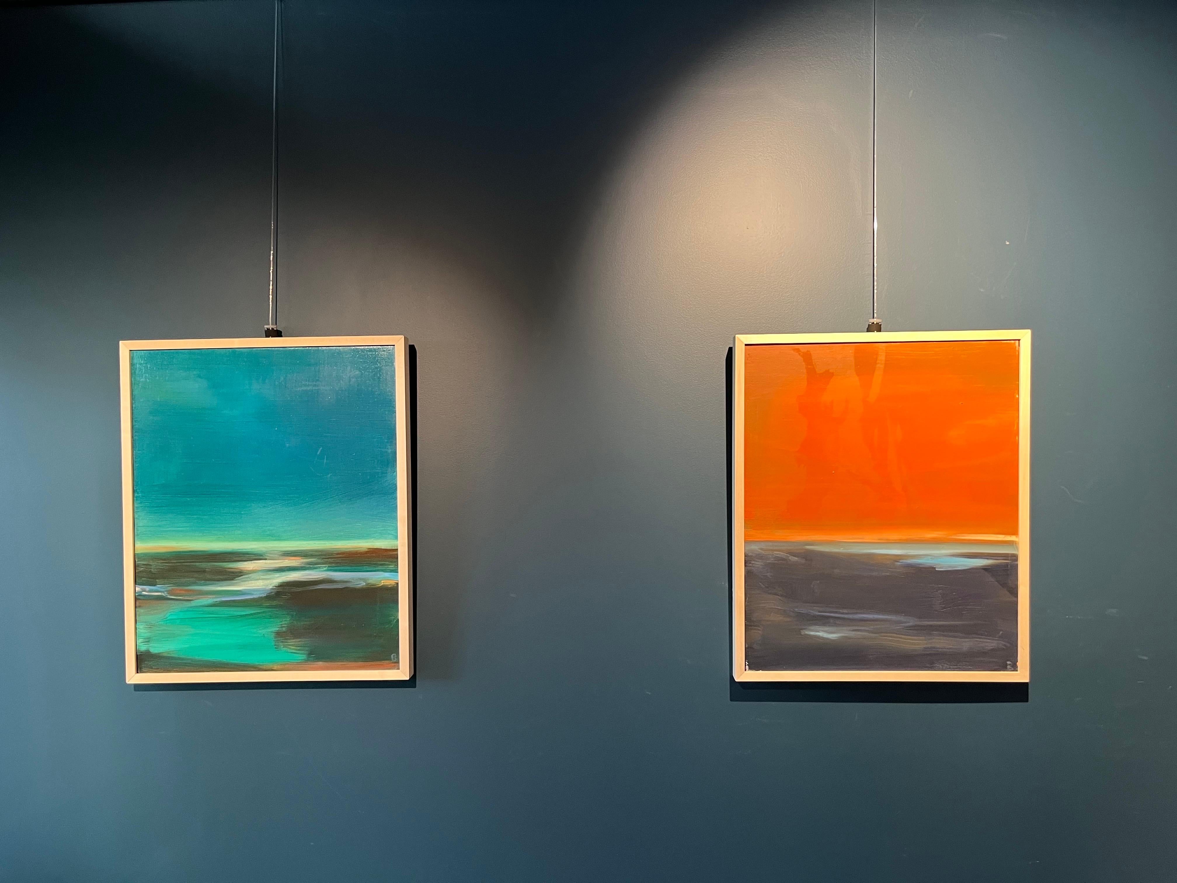 „Paesaggio arancione e blu“ cm. 45 x 55  2022 im Angebot 2