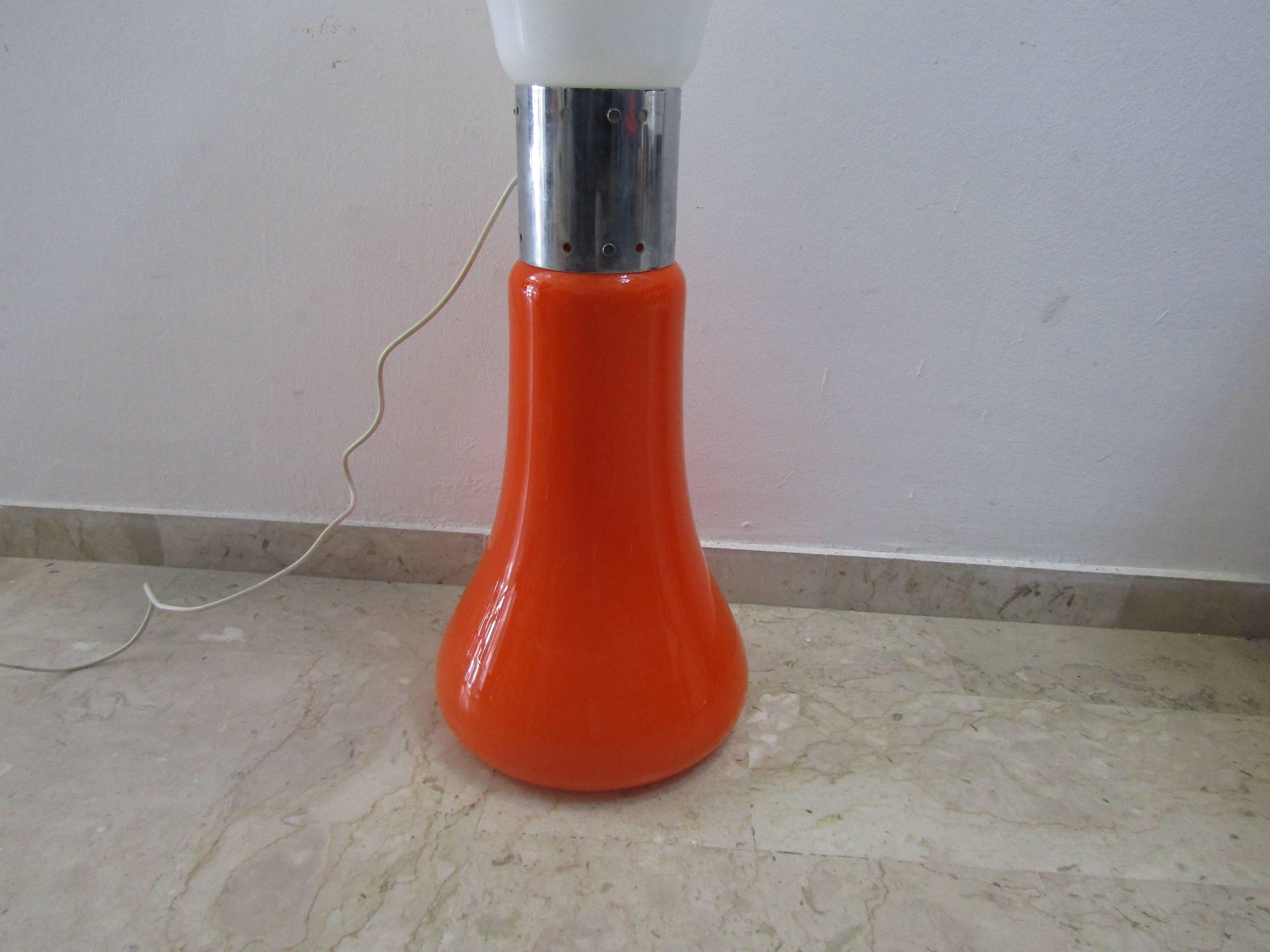 Mid-Century Modern midcenturyBirillo Nason, Mazzega Floor Lamp Rare Orange 50, 60, 70