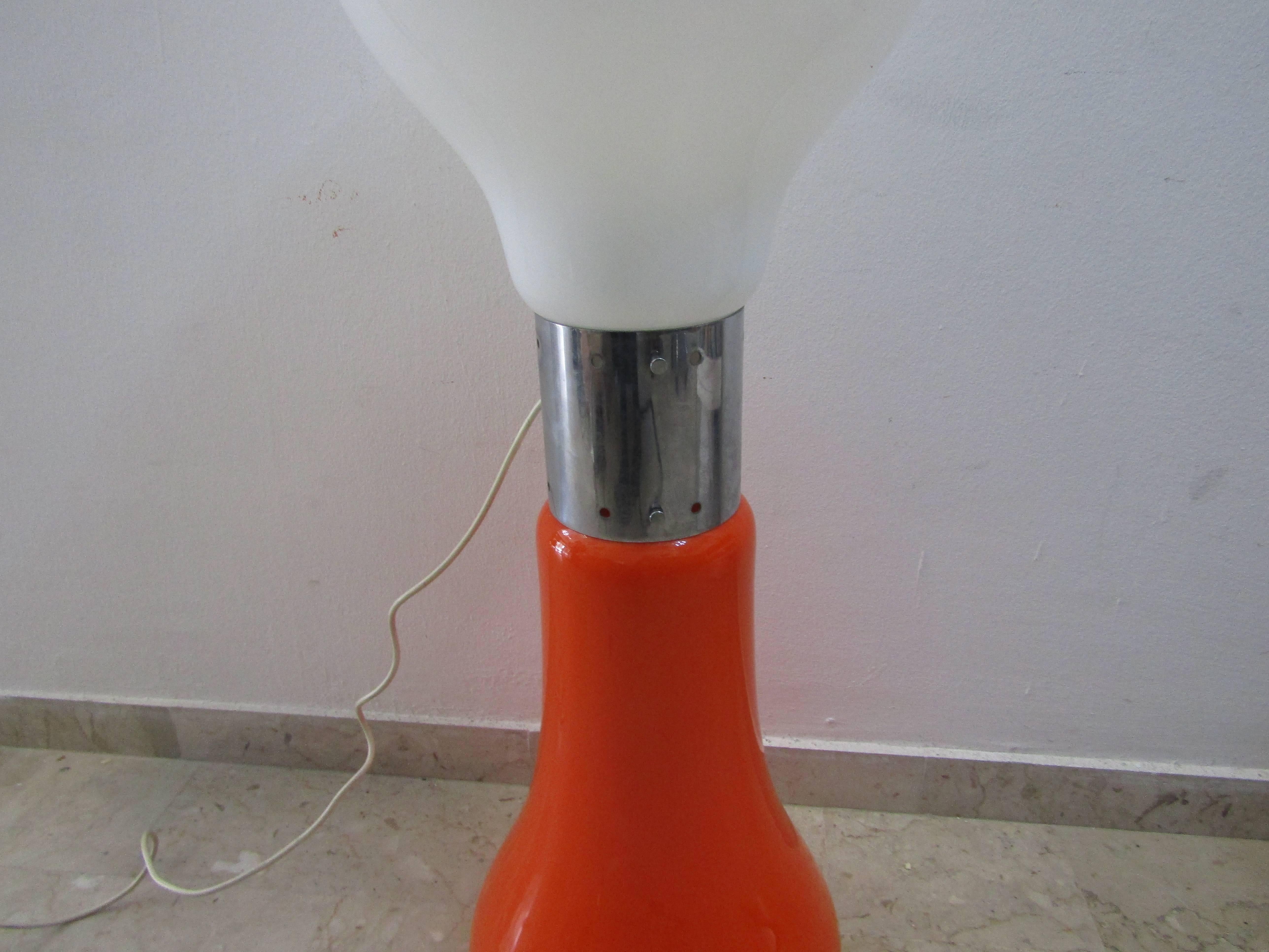 midcenturyBirillo Nason, Mazzega Floor Lamp Rare Orange 50, 60, 70 In Excellent Condition In Palermo, Italia