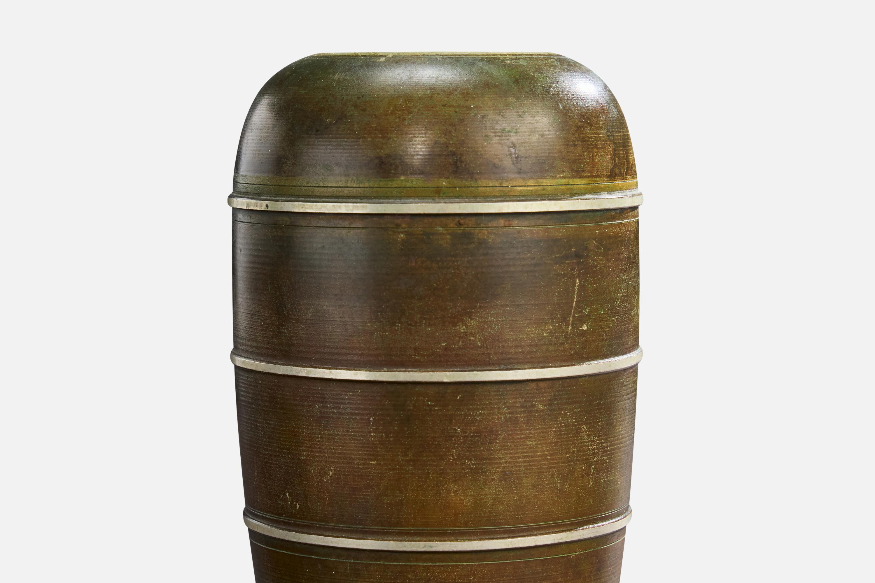 Metà XX secolo Birka Metal, Vaso, Metallo, Svezia, anni '30 in vendita