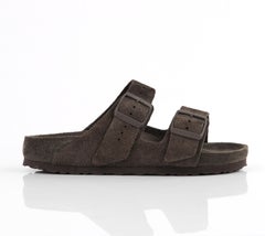 BIRKENSTOCK Rick Owens Two Strap Arizona Soft Suede “Velour Dust” Green Sandals
