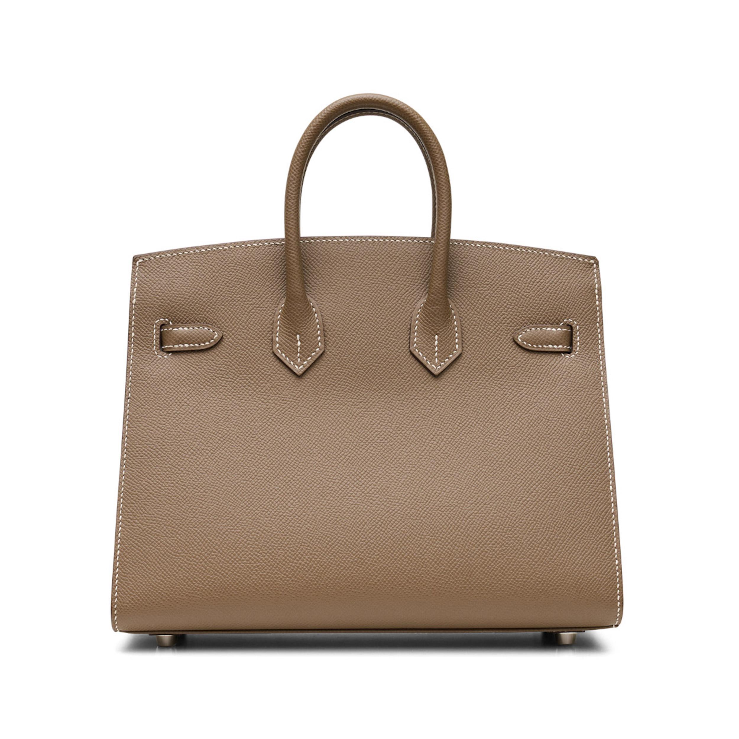 *Hermès Birkin 25
*Sellier shape
*Etoupe colour
*Epsom leather
*Palladium hardware
*Stamp B, Year 2023
*Condition: Pristine

This bag is in perfect condition, with the PVC on hardware. Comes with a dustbag. Please note this item does not come with a