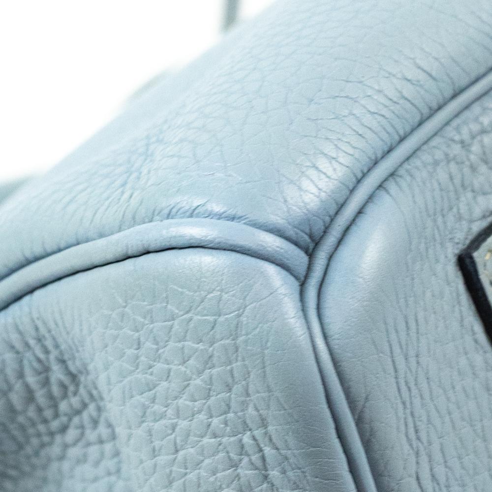 Birkin 35 in blue leather For Sale 6