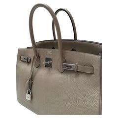 Birkin Argile Grey 35 Bag with palladium hardware
