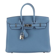 Birkin Handbag Azur Togo with Palladium Hardware 25
