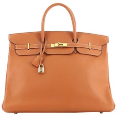 Birkin Handbag Etrusque Clemence with Gold Hardware 40