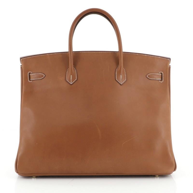 Birkin Handbag Fauve Barenia with Gold Hardware 40 In Fair Condition In NY, NY