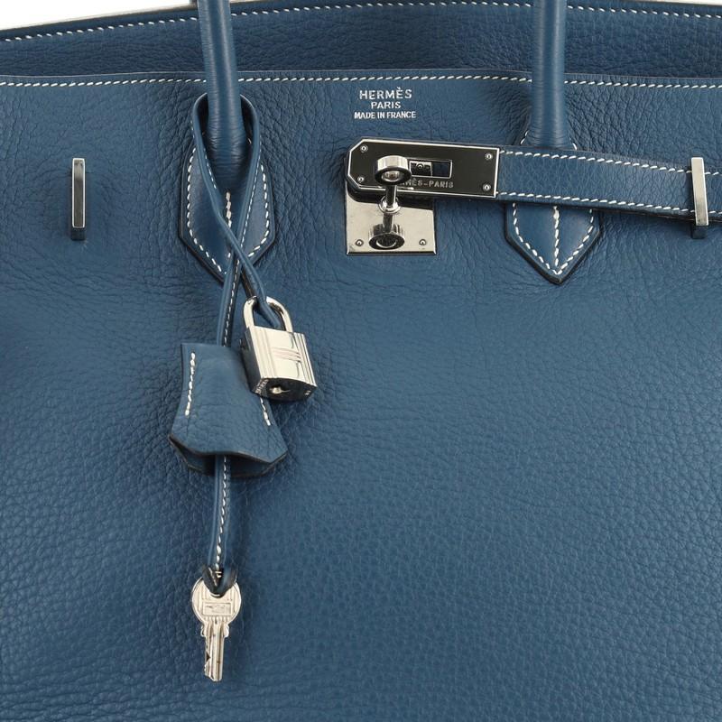Birkin Handbag Grey Clemence with Palladium Hardware 35 1