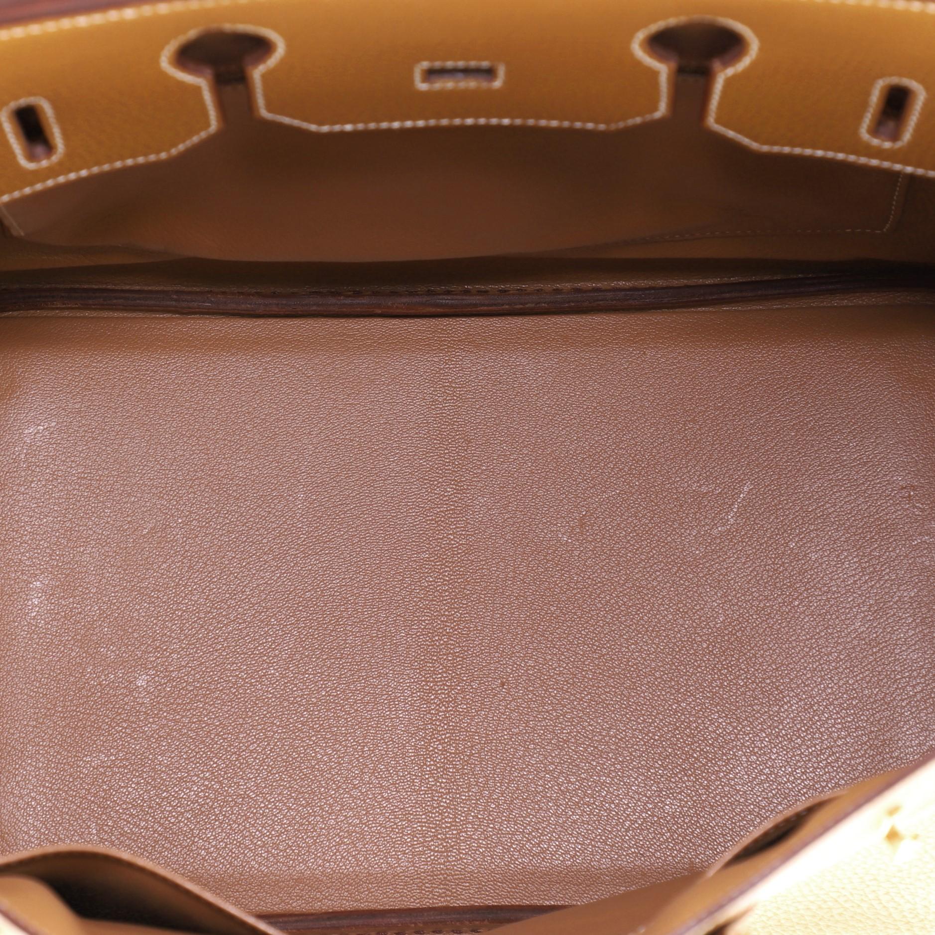 Women's or Men's Birkin Handbag Natural Ardennes with Gold Hardware 35