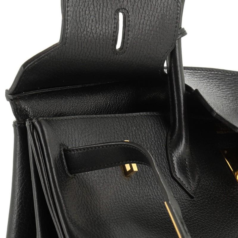 Birkin Handbag Noir Ardennes with Gold Hardware 40 5