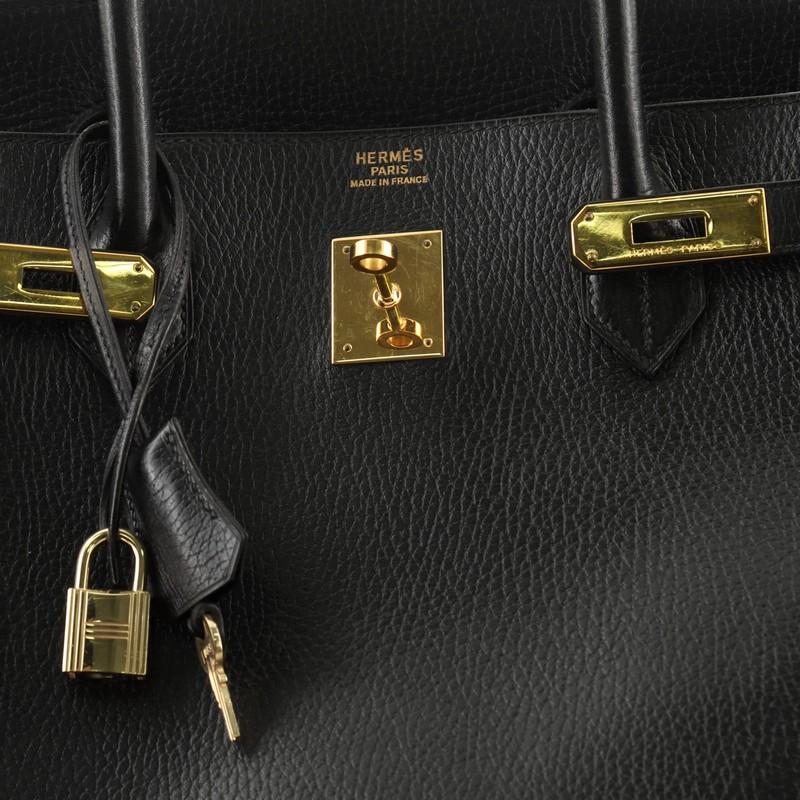 Birkin Handbag Noir Ardennes with Gold Hardware 40 2