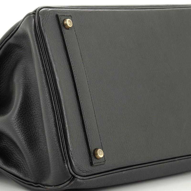 Birkin Handbag Noir Ardennes with Gold Hardware 40 3