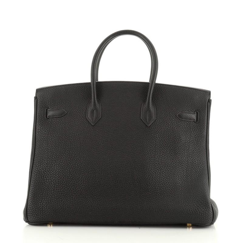Black Birkin Handbag Noir Togo with Gold Hardware 35