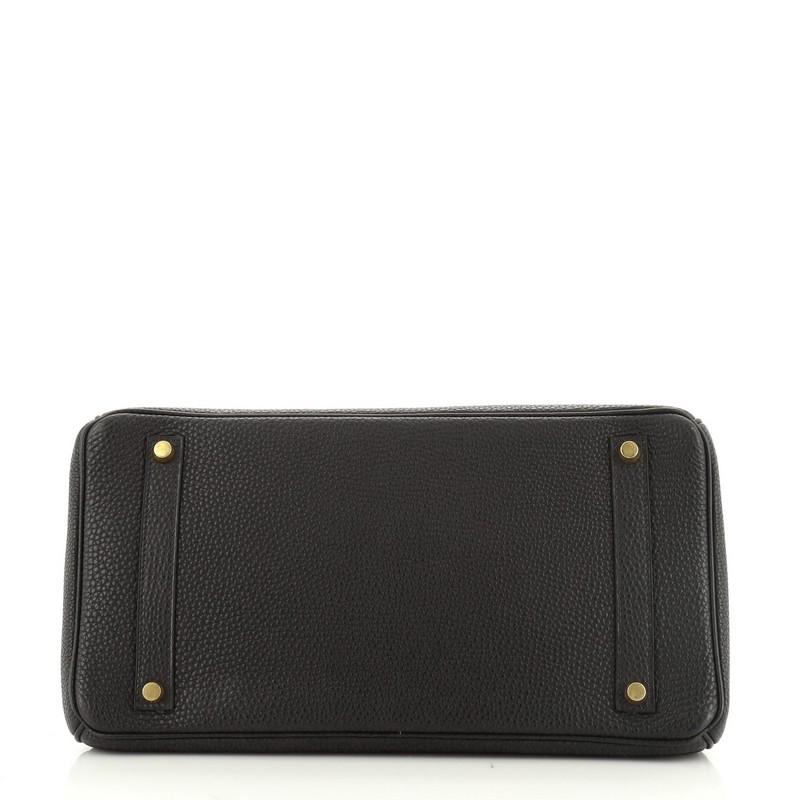 Birkin Handbag Noir Togo with Gold Hardware 35 In Good Condition In NY, NY